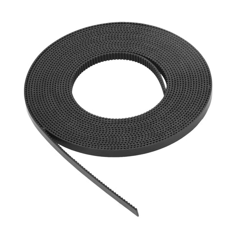 Solid Grip 6Mm GT2 Timing Belt For 3D Printers Steel Reinforced Polyurethane Coating Black open design spiral cut profile.