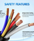 Close-up of Top Shelf 3 Foot 7 Way Trailer Plug Socket Extension Cable With Heavy Duty Double Prong Copper Terminals crafted for RV use.
