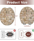 Product size image of Round Stone wall Toilet Seat showing dimensions 12.6" x 16.5" for easy installation.