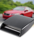 Heavy Duty Carbon Fiber Hood Scoop Cover For Tesla Cybertruck, 10x7 inches, rigid ABS plastic, close-up view.