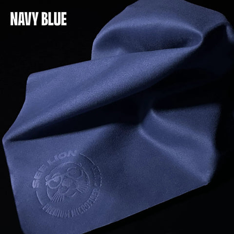 Cellhelmet See Lion Swipes microfiber lens cleaning cloths, navy blue, 2-pack for glasses and screens