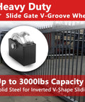 4 Inch V Groove Slide Gate Wheel With Dual Sealed Bearings Supports Up To 3000 Lbs Weld On Bracket Box For Sliding Rolling Gates