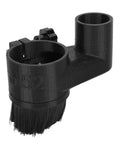 Attachable 52mm Particle Guard Boot For CNC Router Dust Collection, Quick Install Shield, black color, with brush detail.