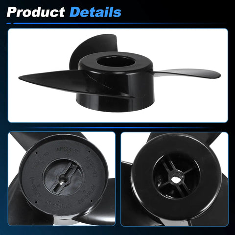 2 Pack Trolling Motor Outboard Propeller Set For Haibo ET44L ET54L D65L T34 3 Blade Electric Boat Propeller For Marine And Fishing Boats With Prop Nut Wrench