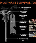 Go-To Survival Fire Starter Kit With Flint And Steel 4 Inch Magnesium Ferro Rod and multifunctional tool details