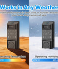 Premium Smart WiFi Door Lock Featuring Rapid Facial Recognition And Palm Vein Fingerprint Scanning For No Sweat Keyless Entry, shown in different weather conditions.