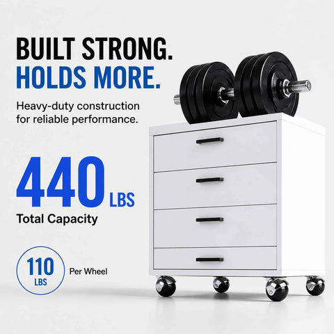 Heavy Duty 2 Inch Ball Casters Without Brake Set Of 4 Chrome Swivel Furniture Wheels Steel Mount Plate on a storage cart.