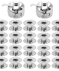 22 Piece Pro Grade Stainless Steel Sewing Machine Bobbin Set for Embroidery and Crafting with two cases and twenty bobbins
