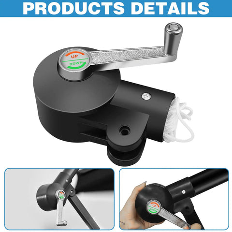 Cantilever Patio Umbrella Stand With Adjustable Rocking Handle And Stable Lock For Easy Raising And Lowering, Wind Resistant