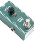 Noise Gate Pedal For Electric Guitars Mini Stompbox True Bypass 9V DC Power, Easy Three Knob Setup, top view with green casing