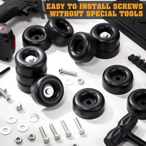 12 Pack Two Point Five Inch Trailer Ramp Door Bumpers With Screw Kits For Cargo Ramps And Truck Gates Round Rubber Bump Stops