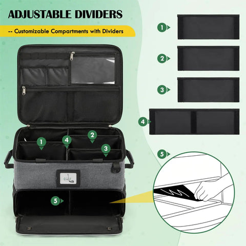 Golf Trunk Organizer For Cars And Golf Bags, Ultimate Dad Gift with adjustable dividers and ventilated compartments