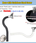Adjustable Fume Extraction Arm With Broad Capture Hood Snags Welding Vapor And Sawdust Quick Runs On Slick Four Meter Flexible Hose, shown with stainless steel cover, 1.5mm wall thickness.