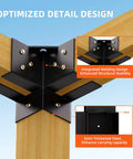 Heavy Duty 4x4 Pergola Brackets Kit For DIY Wood Projects Four Pack 3 Way 90 Degree Right Angle Corner Brackets on wood post