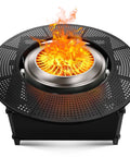 47.8 Inch Fire Pit Surround Tabletop Snaps Right On For Solo Stove Bonfire Ranger Yukon 2.0, Powder Coated Steel Table Top With 30.2 Inch Inner Diameter