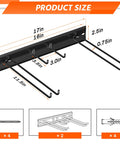 Wall Mounted Ski Rack With Extra Boot Hooks, Garage Game Changer Holds Eight Pair Skis, dimensions and hooks design shown.