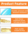 Reinforced Polyurethane Recoil Air Hose Ten Feet With Bend Restrictor And Quarter Inch Quick Coupler And Plug with features