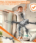 Child playing with the Mini Foldable FPV Drone With 1080P Camera For Kids And Adults Remote Control Quadcopter indoors.