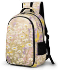 Soft Pink Watercolor Bloom Printed Backpack for Unisex Everyday Use Large Capacity Travel School Bag Durable Polyester with Daisy Print