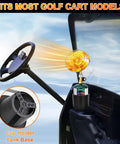 Portable Propane Heater For Outdoor Use With Foldable Base And Cart Cup Holder shown installed on golf cart
