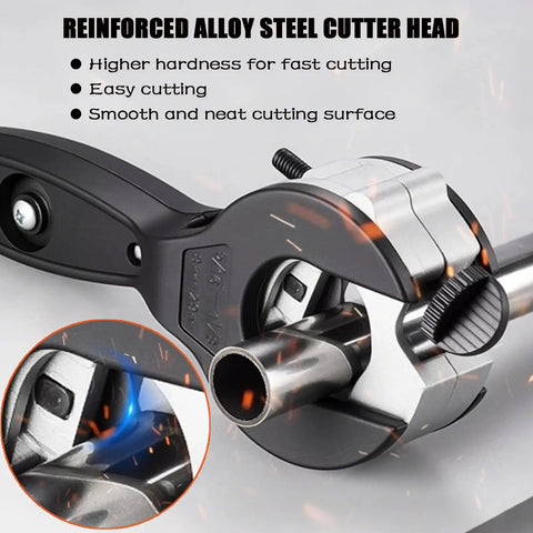 Ratcheting Tubing Cutter For 1/4 To 7/8 Inch Pipes, 2 In 1 Close Quarters Cutter with reinforced alloy steel cutter head