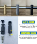 Rock Solid Aluminum Shelf Brackets 2 Pack Metal Guard Rails for Floating Shelves showing different colors and installation screws.