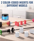 Heavy Duty Pro Grade Washing Machine Damping Grease Kit with 10 Foam Inserts for Suspension Rods displayed on countertop