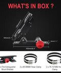 Adjustable Aluminum Quick Release Fire Extinguisher Mount For Roll Bars with hose clamps and fire extinguisher bracket