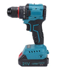 Heavy Duty Brushless Cordless Drill Packing Real Knuckle Crack Torque And Seamless Handling Crafted Tough To Hustle Through Tricky Diy Builds Quick Featuring A Beefy Metal Chuck That Holds Firm Every Time side view of powerful cordless drill with black metal chuck and battery