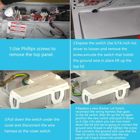 Easy Install Washer Lid Switch Kit Replacement For Roper Estate And Whirlpool Front Load Washers With No Hassle Drop In Fit Fits AP6012742 8318084 WP8318084 And Related Models