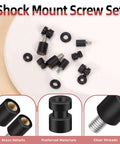24 Piece M2 M3 Flight Controller Anti Vibration Standoff Screw Kit with rubber dampers and brass screws on a plate.