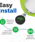 Bluetooth Ultrasonic Level Sensor For Propane And Water Tanks Up To 250 Gallons Universal Tank Monitor with magnetic base