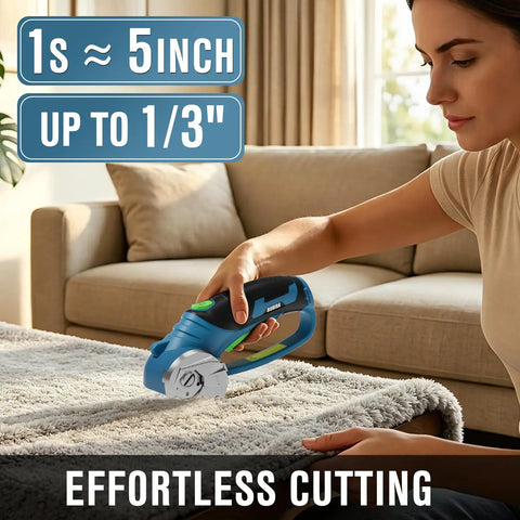 Cordless Electric Scissors For Cardboard Cutting With 4 SK5 Blades Beefy Heavy Duty Box Cutter And Fabric Cutter For Quick Smooth Cuts On Packaging Boxes DIY Projects And Crafting, cutting rug up to 1/3 inch