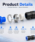 Get A Sweet Deal On This 60 Piece Air Hose Fittings Kit With Quick Push Connectors For All Your Pneumatic Needs Including Elbows Ttees Splitters And Straight Unions In Plastic That Makes Repairing And Routing Air Lines Super Easy And Fast Today. exploded view of 1/4 inch plastic air hose push connector parts