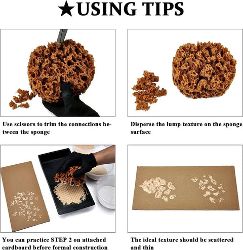 DIY tips using Granite Look Countertop Paint Kit White Diamond Finish with sponge for countertop texture application.