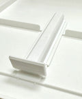Close-up of 8X8 Inch White Plastic Spring Fit Access Panel With Self Expanding Grippers For Drywall Holes showing grip mechanism.
