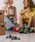 Heavy Duty Furniture Movers Dolly With Durable Plastic Wheels Four Piece Set For Moving Heavy Cabinets And Appliances In Offices And Warehouses Sturdy Carbon Steel Frame For Easy Safe Relocation, two movers with boxes