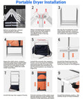 Installation steps for Go-To Ultimate Portable Clothes Dryer Rack 67 Inch Three Tier Foldable Dryer for apartments and travel.