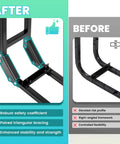 Before and after comparison of triangular bracing for Universal Golf Cart Rear Seat Grab Bar And Safety Rail Handle.