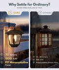 4 Pack Aluminum Outdoor Hanging Solar Lanterns With 4 Solar Panels Dusk To Dawn LED Waterproof Anti Rust Wall Lanterns With Hooks