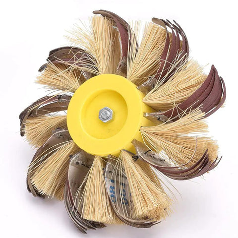 Heavy Duty Sisal Buffing Wheel With 6Mm Shank For Metal Polishing Deburring And Scribing Tasks On Steel Aluminum Wood Or Plastic Surfaces