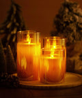 Flameless Led Candles Flickering Real Wax Look Pillar Candles With Moving Flame Fake Wickless Design Battery Operated Glass Effect