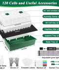 Diagram of All In One Self Watering Seed Starter Trays With Led Grow Light Kit No Fuss 2 Pack 60 Cell Modules For Indoor Gardening.