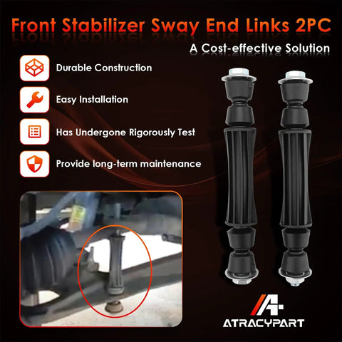 Front Sway Bar Link Replacement For 07-19 Chevy Silverado And GMC Sierra 1500 Tahoe Fix Clunking Improve Handling Prevent Leaning And Reduce Uneven Tire Wear With OEM Style Fit And Durable Construction, 2-piece