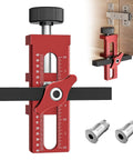 2-In-1 Cabinet Door Mounting Jig With Quick Edge Positioner Drilling And Installation Fixation Adjustable Installation Positioner Pro-Grade Aluminum Alloy Positioning Tool With Dual Mounting Adapters for cabinet door setup