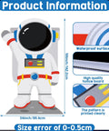 4.67 Ft Astronaut Cardboard Cutout For Space Party Stand Up Backdrop And Photo Prop Perfect For Classroom Decor Vacation Bible School Space Theme Parties Science Fairs And Event Highlights, showing size and material details