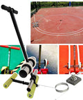 Hand Push Floor Marking Tool With Dual Parallel Tape Applicator Kit And Circle Drawing Kit For Quick Line Marking In Gyms Pools Warehouses Ballparks Lanes Reducing Back Strain And Elbow Grease, shown with tape rolls