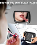 2 Pack Clip On Car Sun Visor Vanity Mirror 6.57 Inch By 4.33 Inch HD Glass, woman applying lipstick using mirror