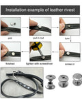 Workhorse Chicago Screw Rivet Kit For Leather Bags And Photo Albums 304 Stainless Steel installation steps and components
