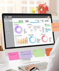 10 Pack To Do List Sticky Notes 3x4 Inches Square Lined Notepads With 50 Sheets Each, colorful notes on desk monitor